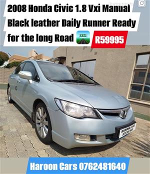 2008 Honda Civic 1.8 Vxi Manual Black leather 