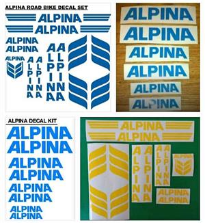 Alpina bicycle frame decals stickers vinyl graphics