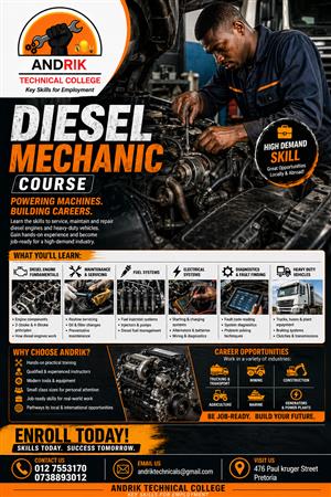 Diesel Mechanic Training in Pretoria at Andrik Technical