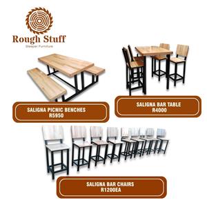 Saligna Bar table R4000, Saligna Bar chairs R1200ea