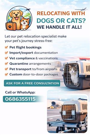 Pet Relocation Services.  Pet Travel