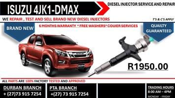 Isuzu 4JK1 DMAX Diesel Injectors 