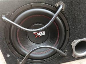 8000 watt monobloc power bass amp with a starsound 2800 watt speaker