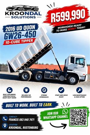 2019 Nissan UD Quan GW26-450 10 cube tipper