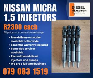 NISSAN MICRA 1.5 INJECTORS FOR SALE WITH WARRANTY 