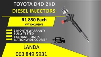 TOYOTA D4D 2KD DIESEL INJECTORS FOR SALE OR RECON WITH 6 MONTH WARRANTY 