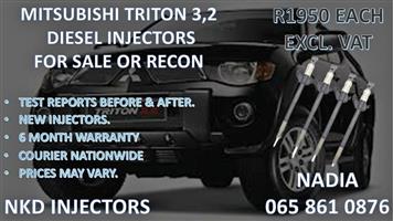 MITSUBISHI TRITON 3.2 DIESEL INJECTORS FOR SALE. REBUILT AND TESTED