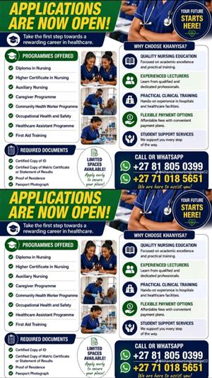 Khanyisa Nursing College 2027 intake Now Open
