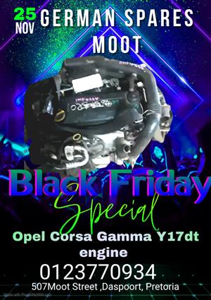 Opel Corsa Gamma 1.7 enine and spares for sale-black Friday special
