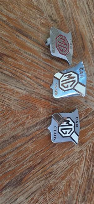 3 X MG Car Club Badge
