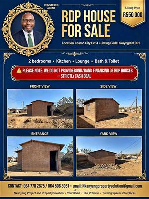 two bedroom House for sale