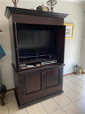 TV unit solid dark wood