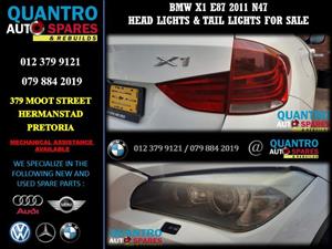 BMW X1 E87 2011 N47 Head Lights & Tail Lights