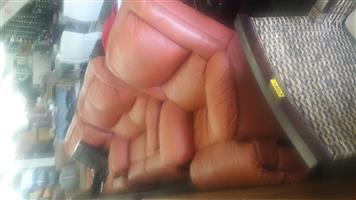 Orange leather recliner couch for sale,