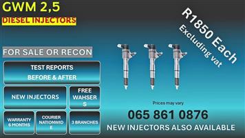 RECONDITIONED GWM 2,5 DIESEL INJECTORS FOR SALE. RECON OR NEW