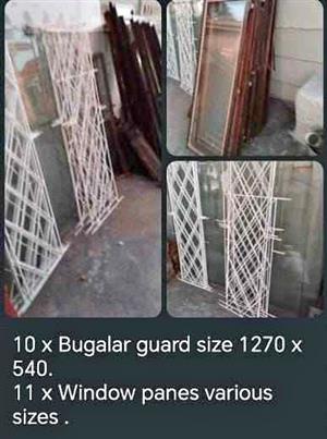 Various sizes window panes and burglar guards