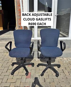 CLOUD OFFICE GASLIFT CHAIRS  BACK & HEIGHT ADJUSTABLE 