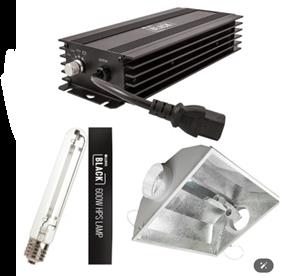Complete 600W HPS Indoor Grow Light Kit (LUMii BLACK Ballast + Reflector + Lamp)