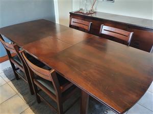 Solid wood dining room set (table,buffet and 5 chairs)