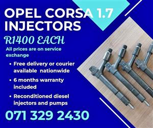 OPEL CORSA 1.7 INJECTORS FOR SALE WITH WARRANTY