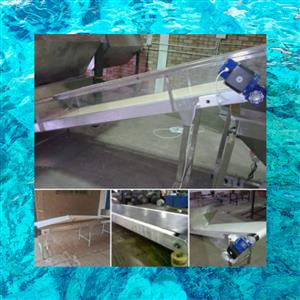 16. Belt Conveyors Incline or decline, food‑grade or heavy duty. Mild steel, gal