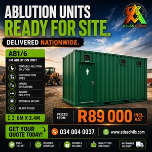 Ablution Solutions for Farms, Truckstops, Mines, Roadworks, Remote Locations