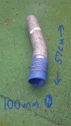 100mm diameter stainless steel intake pipe with blue sion pipe joiner with heavy