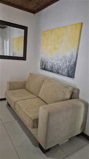 Beautiful 2 seater faux suede couches for sale