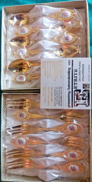 Eetrite 24ct Gold Plated Royal Albert Cutlery