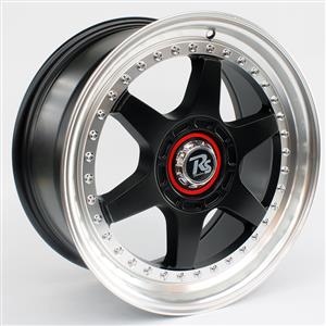 17″ Chevy 4/100 & 5/100 Matt Black Machine Lip With Silver Rivets Alloy Wheels