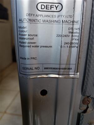 Defy washing machine for sale