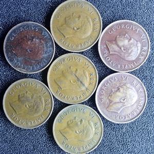 3-DAY MEGA OFFER AUCTION: 7-Coin Spectrum Lot – 1943 South Africa  Farthings (Hern #S24)