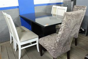 7PC BLACK AND GREY DINING ROOM SET(S066547E)