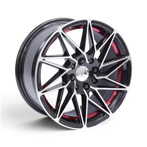 15″ M9201 4/100 & 4/114 Black Machine Face with Red Undercut Alloy Wheels