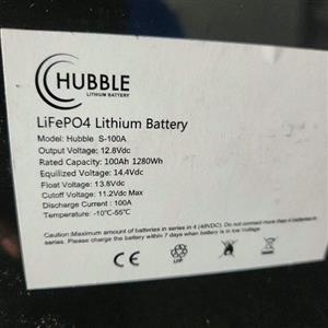 12/100ah Hubble Lithium battery, used