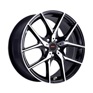 16″ A-Line Tatum 4/100 Black Machine Face Alloy Wheels