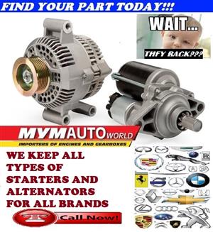 MYM IMPORTERS OF ALL USED STARTERS & ALTERNATORS FOR SALE