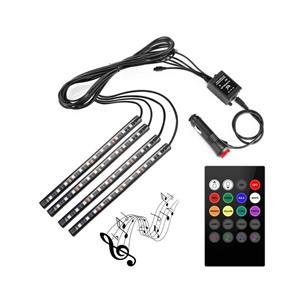48 LED DC 12V Multicolour Music Car Strip Atmosphere Lamp Light for Car Interior