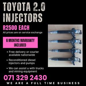 TOYOTA 2.0 INJECTORS FOR SALE WITH WARRANTY INCLUDED 