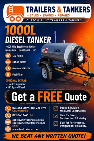 Mild steel Diesel bowser/ Mini Tanker/ Fuel Trailer 1000 liter