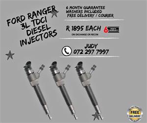 Ford Ranger 3L TDCI Diesel Injectors for sale on service exchange or to recon