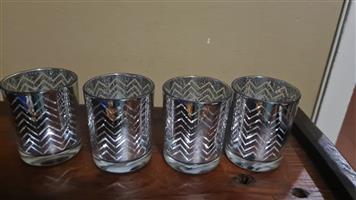 Cylinder Mirror silver tealights 