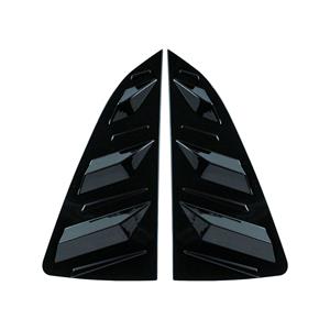 Rear Quarter Glass Louver Set - For VW Polo from 2004 to 2009 - Gloss Black