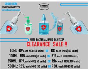 CLEARANCE SALE - Hand Sanitizer 80% - SABS APPROVED