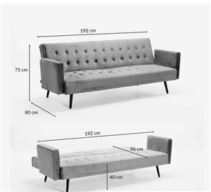 Mac Velvet Sleeper Couch in Excellent Condition
