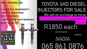 TOYOTA 1KD DIESEL INJECTORS FOR SALE OR SERVICE EXCHANGE