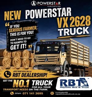 New Powerstar VX 2628 LWB Cattle Truck