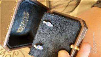 Tanzanite & Diamond earrings 9ct white gold