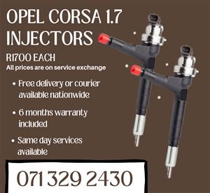 OPEL CORSA 1.7 INJECTORS FOR SALE WITH WARRANTY