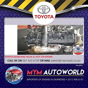 TOYOTA QUANTAM/ HILUX 2L VVTI 1TR ENGINE
